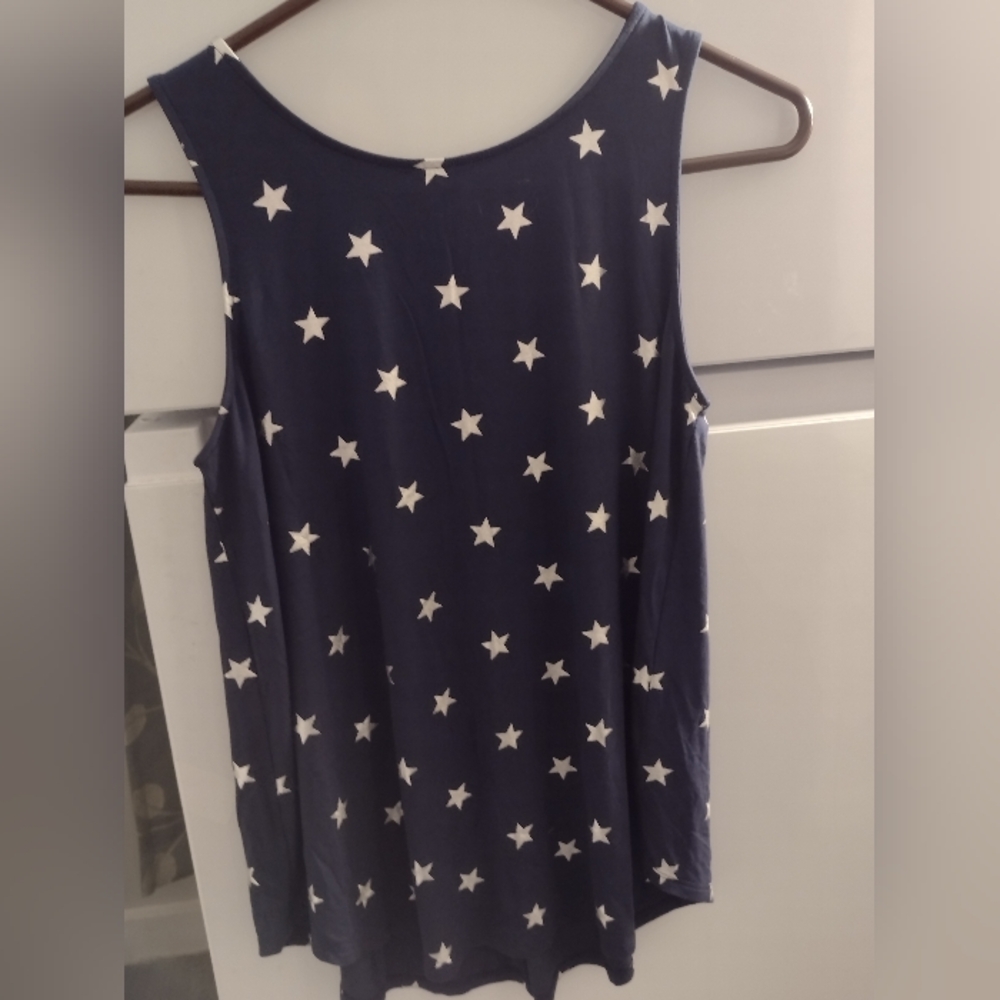 Old Navy Blue and White Tank Top with Star Print Size SP.